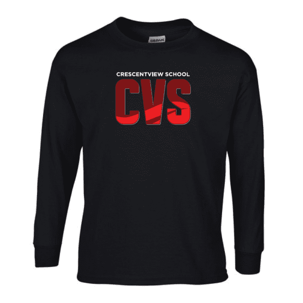 CVS - G240 Gildan Ultra Cotton Long Sleeve T-Shirt - Black - CVS Logo